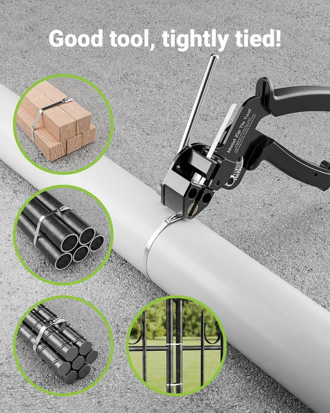 Built Tough Heavy Duty Metal Zip Tie Tool Kit With 100 Stainless Steel Ties 11.8 Inch securing pipes and fence