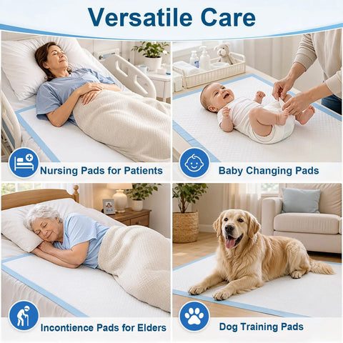 Straight Up Heavy Duty Adult Bed Pads 36 X 72 Inches 20 Count Disposable Incontinence Underpads With Super Soak Core And Waterproof Leak Free Cushion For Senior Home Care on bed care for patients and pets.