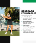 Side Barriers For Home And Pro Series Golf Nets Built Tough Polyester Indoor Outdoor Safety Extensions Easy Setup Black Sandbags Included Made In USA Net Not Included with golfer practicing