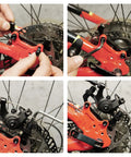 Post Mount Disc Brake Caliper Adapter Kit for Front 180mm and Rear 160mm Rotors installation process shown.