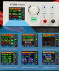 XY6008 CNC DC Regulated Power Supply showing interface screens and controls for precision testing and prototyping