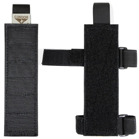 Front and side view of Tsrs Buttstock Shell Platform Black For AR Rifles Durable Lightweight Tactical Accessory with Velcro straps
