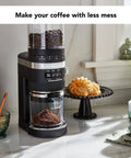Smart Dosing Burr Coffee Grinder KCG8433 Black Matte Delivers Consistent Grind Size on kitchen counter