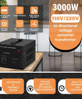 Heavy Duty Voltage Converter Transformer 3000W Step Up And Down 110V To 220V for International Travel and Home Use