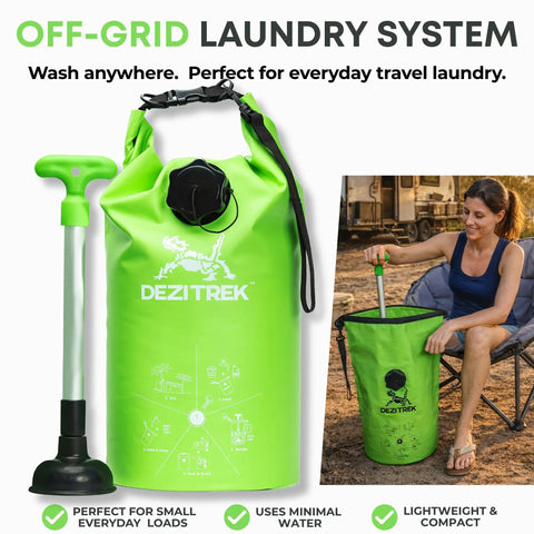 All In One Hand Wash Bag And Plunger Set For Off Grid Camping And Travel, Non Electric, Eco Friendly Portable Manual Clothes Washer For RVs