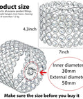 Crystal Lamp Shade For Ceiling Lights Dainty Chandelier Lampshade Fitting For Living Room Bedroom Bathroom Weddings And Parties Warm White Glow That Slaps E27 Socket 7x7x4.3 Inches Silver Finish Bulb Not Included, showing dimensions 7x4.3 inches, 30mm inner diameter, 50mm external diameter.