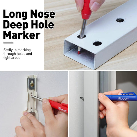 Mechanical Carpenter Pencil Set With Built In Sharpener And Long Nose Tip Clip Portable 5 Color Pencils marking holes