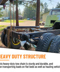 3/8 Inch Binder Chain With Clevis Grab Hooks 8 Ft Trailer Safety Chain in use on farm equipment frame