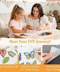 Super Slick Printable Shrink Plastic Sheets A4 Size 20 Pack Real Deal Heat Shrink Film For Inkjet Printers And Art Markers Easy DIY Craft Projects Totally Dope And No Hassle Clear Finish showcasing a mother and daughter crafting with markers on a table.