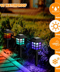 24 Pack Solar Pathway Lights Outdoor Waterproof LED Solar Powered Landscape Lighting in rain, IP65 waterproof, garden