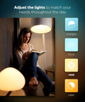 Get Your Hands On This Awesome A19 Smart Bulb That Gives You 16 Million Colors To Light Up Any Lamp Or Overhead Light Just Right Needs A Smart Hub To Work And Plays Nice With Alexa For Hands Free Voice Control This Is The Older Version But Still Kicks lighting a woman reading under a lamp