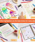 Six Pack Liquid Highlighters With Vibrant Assorted Colors And Clear View Design used for drawing, financials, marking, scheduling