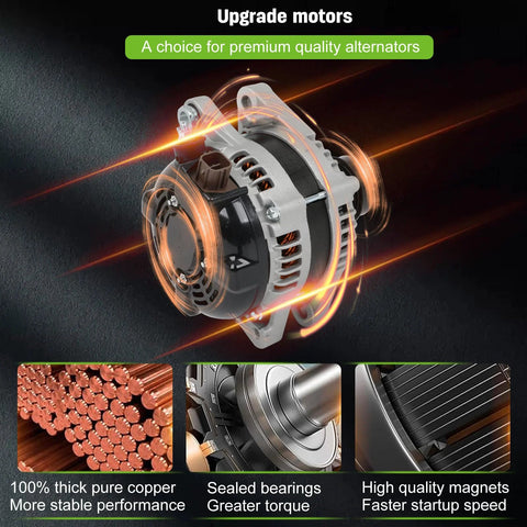 Alternator For Toyota RAV4 2006 2007 2008 V6 Three Point Five Liter 12 Volt 130 Amp Clockwise Rotation With Seven Groove Clutch Pulley Replacement