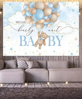 Blue Bear Hot Air Balloon Backdrop 7x5ft Totally Cute Photo Backdrop For Baby Shower Great For Cake Tables And Party Decor