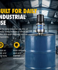 Heavy Duty Pneumatic Oil Pump Transfers 11.9 GPM Fast With Rust Resistant Stainless Steel And Icing Free Air Motor on oil drum.