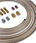 Copper-nickel brake line tubing coils with assorted fittings, 3/16 in x 25 ft, two full kits, Amazon