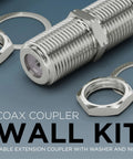 Hassle Free Dead Simple Coaxial Cable Connector Kit With Nuts And Washers Rock Solid F81 Barrel Couplers for wall use.