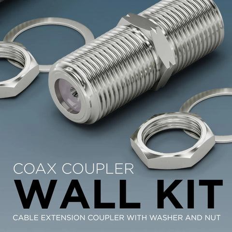 Hassle Free Dead Simple Coaxial Cable Connector Kit With Nuts And Washers Rock Solid F81 Barrel Couplers for wall use.