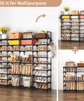 Beefy 9 Tier Shoe Rack Organizer For Entryway, Closet Or Garage, Tall Storage Shelf Holds Up To 68 Pairs, Heavy Duty Steel Frame in use.