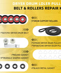 Pro Grade Dryer Repair Kit With 5 Wheels And Idler Pulley, Includes 661570V Drum Belt, WPW10314173 Drum Roller, And 279640 Idler Pulley