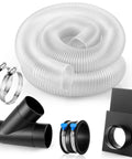 All In One 4 Inch Dust Collection Kit With 10 Ft Clear PVC Hose Includes 4 Inch Y Fitting 4 Inch Blast Gate Flex Cuff Two Steel Thumbscrew Clamps And Two Steel Hose Clamps For Woodshop Vacuum System