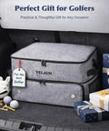 Must Have Golf Trunk Organizer for Cars With 2 Shoe Compartments Adjustable Dividers Water Resistant Gear Bag in car trunk