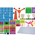 Circuit Builder Kit With 800 Project Blocks For Kids 8 And Up Coding Toys Set That Lights Up And Makes Sounds As You Build Hands On Learn Electronics And Explore Creative STEM Play, assorted parts laid out