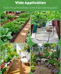 Multiple garden setups using Plug And Play Drip Irrigation Kit 100 Ft With 1/4 Inch Tubing 20 Drippers for diverse plant areas.