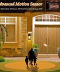 Two Pack Motion Sensor Outdoor Lights With Dusk To Dawn, Auto Modes, Retro Black Lantern illuminating porch with family