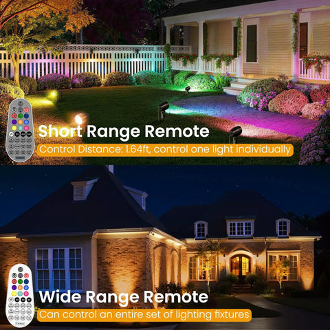 8 Pack RGBW Low Voltage Landscape Lights Kit With 100W Transformer, 65 Ft UL Listed Wire, IP66 Waterproof Outdoor Set