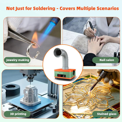 Powerful Desktop Solder Fume Extractor With 2 In 1 HEPA And Activated Carbon Filter for soldering, nail salon, and jewelry making