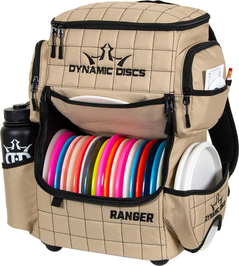 Ranger Disc Golf Backpack For Over Twenty Discs With Quick Access Pocket Water Bottle Holder Retriever Holster And Ample Storage Gear For Your Round In Sandstone Color