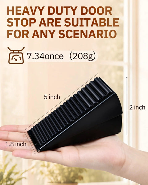 Heavy Duty Door Stopper Wedge With Adjustable Spring Fits 0.6 To 3 Inch Gaps For Interior Entry And Patio Doors Durable 1 Pack