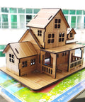 All Wood 3D Puzzle Kit For Adults And Teens, Dope Log Cabin Miniature House Build, DIY Wood Model With Laser Cut Pieces
