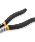 Double X Pliers Set With Straight And 45 Degree Angles, serrated grips for precision, narrow profile, black comfort handles