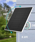 5W Solar Panel Charger For Wyze Battery Cam Pro And Wyze Outdoor V1 V2 with adjustable wall mount in outdoor setting