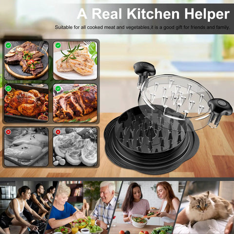 Large Chicken Shredder Tool With Twist, Brush And Fork, Visible Meat Shredder Machine, Anti Slip Strip, Ergonomic Handle, BPA Free
