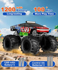 Amphibious 1to18 Scale RC Monster Truck With 4WD And Waterproof Build All Terrain Off Road Pickup Remote With LED Lights in action