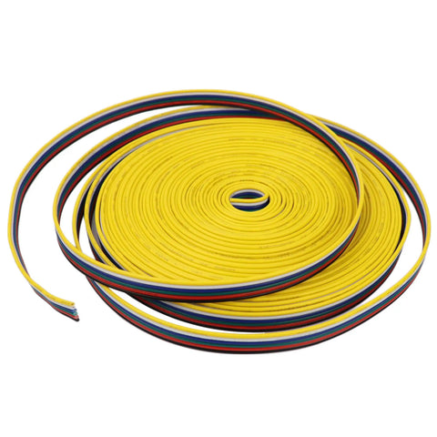 6 Pin 22 AWG RGBWW LED Strip Wire Extension Cable 33 Feet 10 Meters Flexible PVC Jacket Copper Strands For 3528 5050 RGBCCT LED