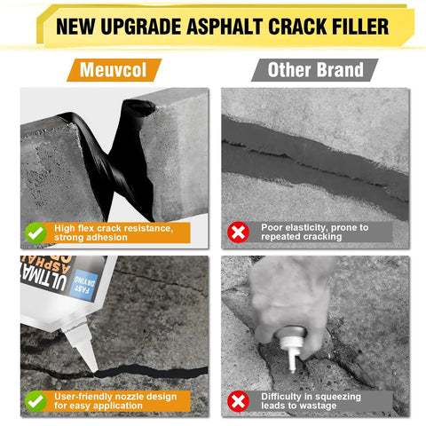 Comparison of self leveling asphalt crack filler for driveways and roads 17.6 fl oz high elasticity blacktop sealant
