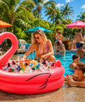 Flamingo Inflatable Cooler For Pool Parties And Beach Luau Decor Holds Over 130 Cans 19 Gallons With Bottom Quick Drain