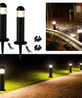2 Pack 12V LED Landscape Pathway Lights IP67 Waterproof Bollard Outdoor Driveway Walkway Wired Lights With Connector