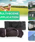 Backyard Baseball Batting Cage Netting 10x10x10 Ft Practice Net With 4 Carabiners And 2 Tie Ropes Pro Grade Heavy Duty
