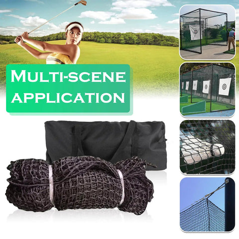 Backyard Baseball Batting Cage Netting 10x10x10 Ft Practice Net With 4 Carabiners And 2 Tie Ropes Pro Grade Heavy Duty