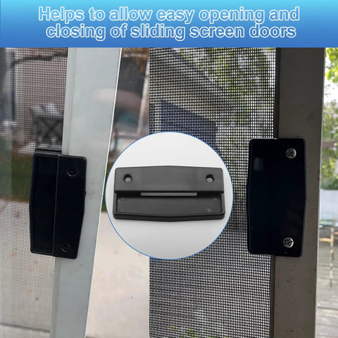 Two Pack Sliding Screen Door Pull Set For A111 Replacement, durable plastic handles installed on screen door