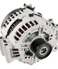 BMW X5 Alternator Replacement 12V 183 Amp OE 11362N Direct Fit For 2007 2008 2009 2010 Models Beefed Up Charging System Part Easy Install Serious Power Upgrade, silver aluminum housing with pulley