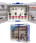 Must-Have Rotary Tool Bits Kit For Dremel And Other Brands, 508-Piece Universal Set with clear case displaying bits and accessories