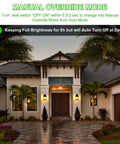 Two Pack Motion Sensor Outdoor Wall Lanterns With Dusk To Dawn Photocell, Waterproof Sconces on house wall, porch lighting