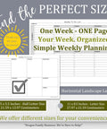 Weekly To Do List Planner Notepad For Stay On Top Pros And Busy Bees, featuring size options in horizontal layout