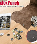 Heavy Duty Fastener Kit With 400 Pieces, 15 mm Canvas Snaps In 4 Colors, Built In Punch Tool For Leather and DIY Projects